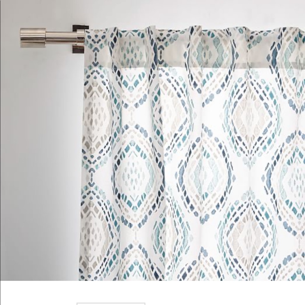 West Elm Cotton Canvas Mosaic Medallion Curtain